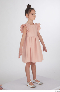 Doroteya casual dressed pink short dress standing whole body 0008.jpg